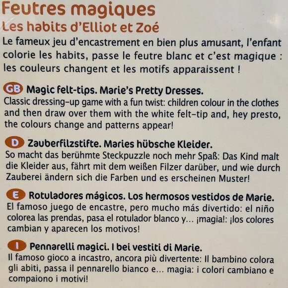 New Sealed Djeco Handcraft Magic Marker Felt-tips - Elliot and Zoe's clothes - Picture 9 of 13